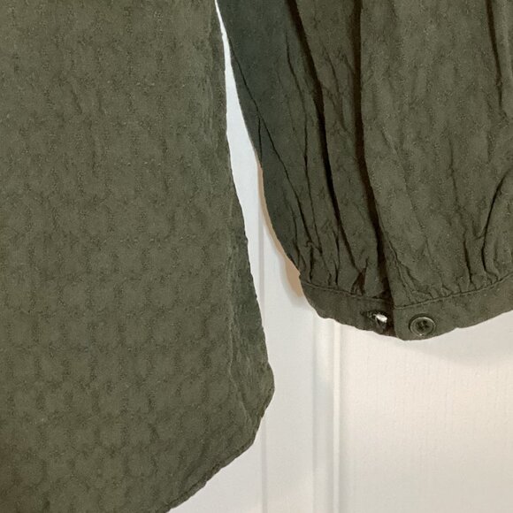 Camber & Grace Women's Long Sleeve Blouse Top Size SP Dark Green Boho Lace - Picture 5 of 7